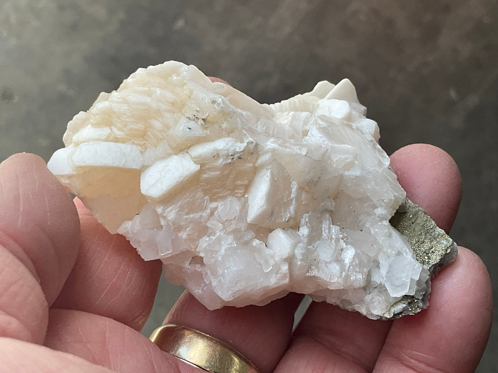 90g Hexagonal Calcite with Chalcopyrite Specimen 3B from Hunan, China