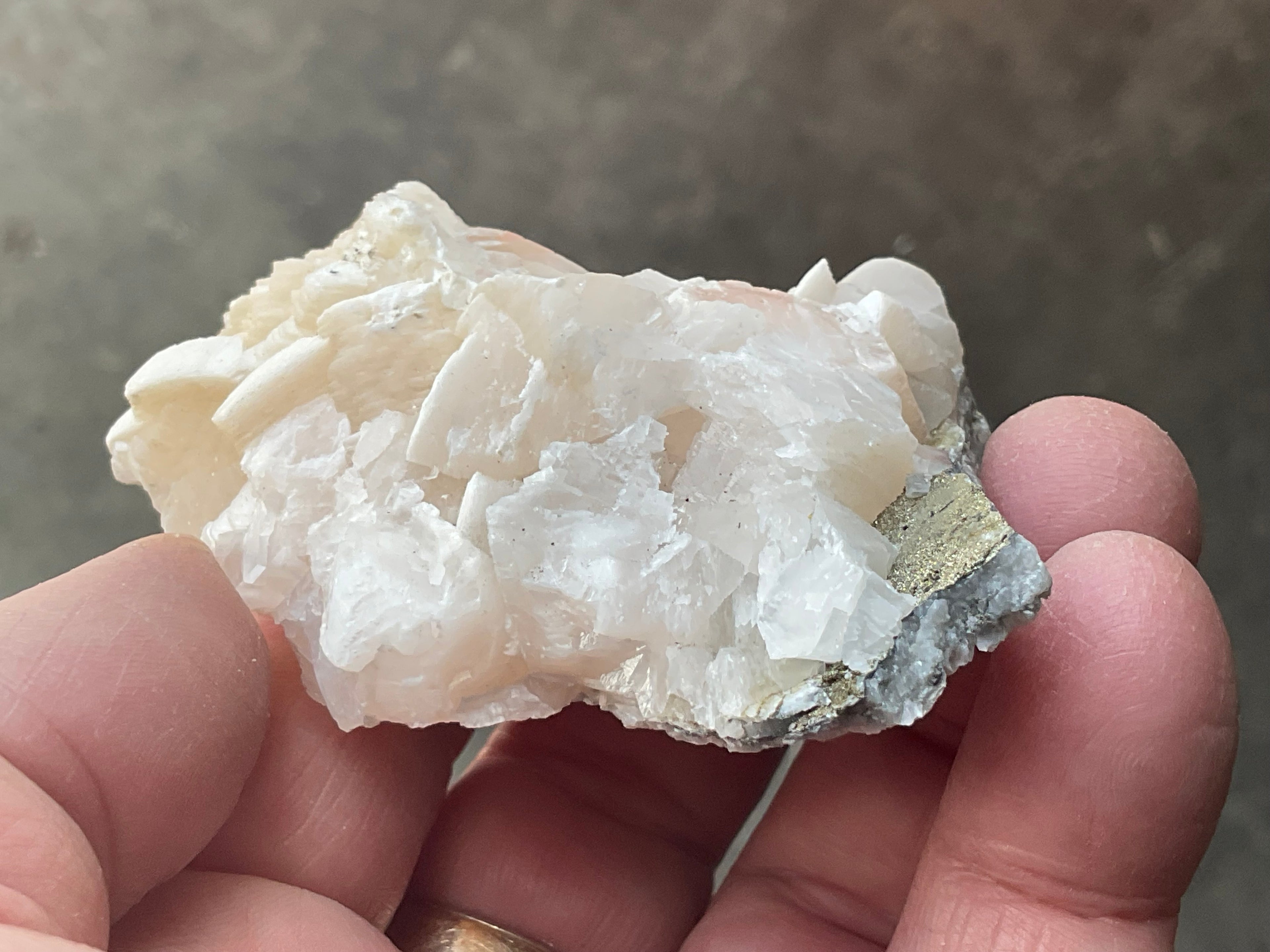 90g Hexagonal Calcite with Chalcopyrite Specimen 3B from Hunan, China