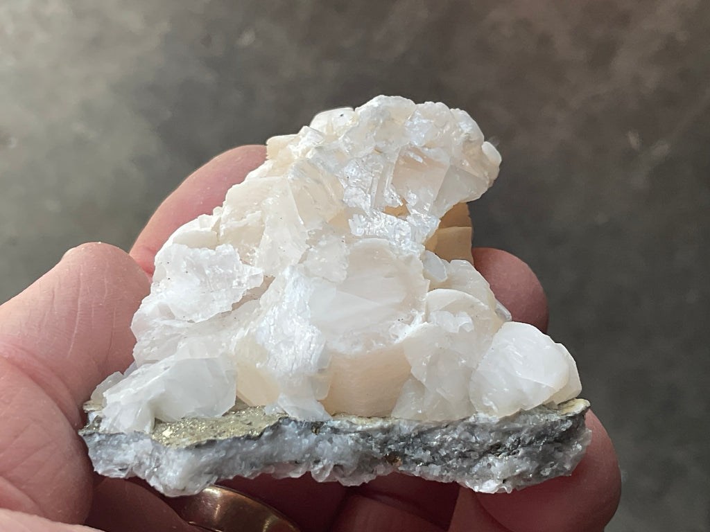 90g Hexagonal Calcite with Chalcopyrite Specimen 3B from Hunan, China