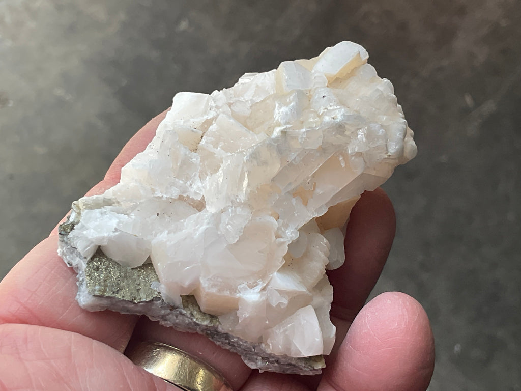 90g Hexagonal Calcite with Chalcopyrite Specimen 3B from Hunan, China
