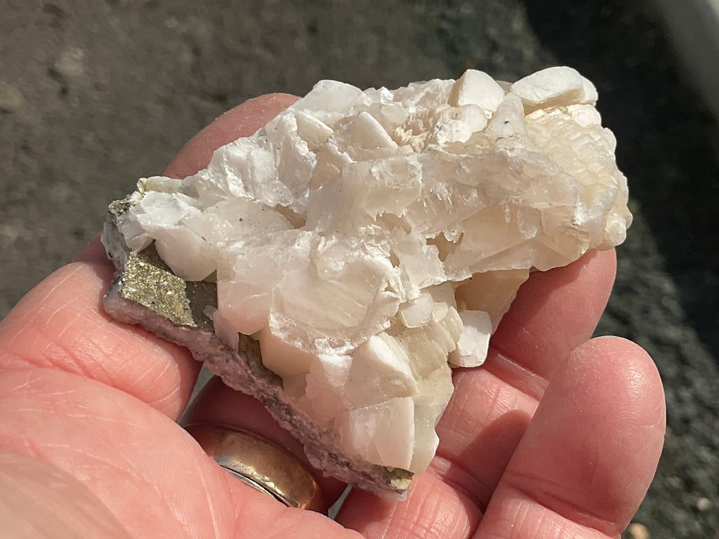 90g Hexagonal Calcite with Chalcopyrite Specimen 3B from Hunan, China