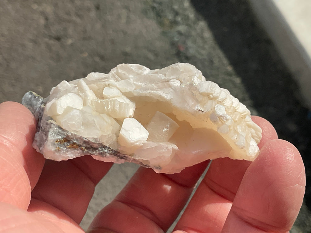 90g Hexagonal Calcite with Chalcopyrite Specimen 3B from Hunan, China