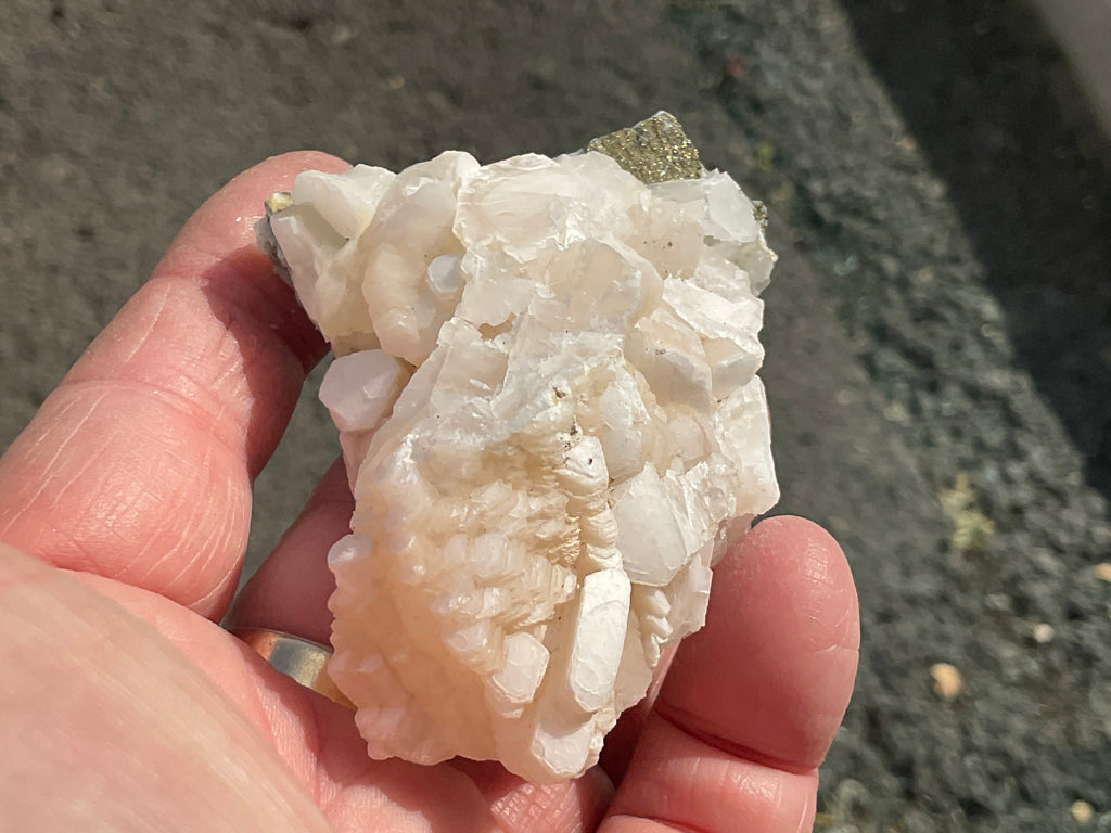 90g Hexagonal Calcite with Chalcopyrite Specimen 3B from Hunan, China