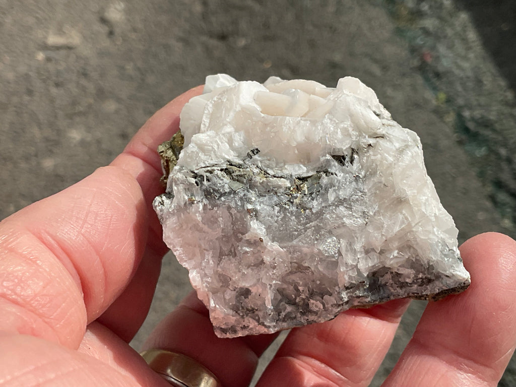 136g Hexagonal Calcite with Chalcopyrite Specimen 4A from Hunan, China