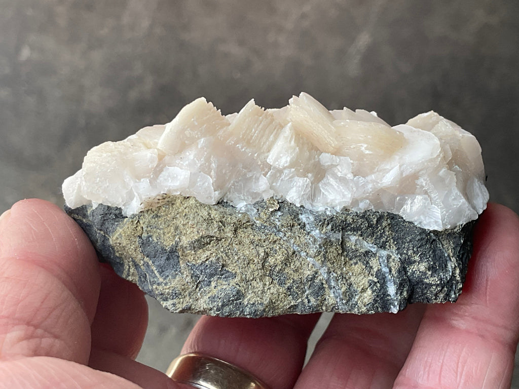170g Hexagonal Calcite with Chalcopyrite Specimen 4B from Hunan, China