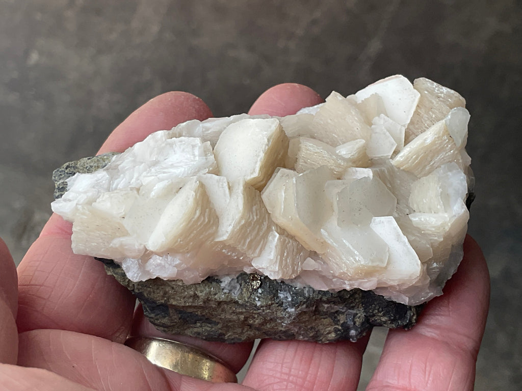 170g Hexagonal Calcite with Chalcopyrite Specimen 4B from Hunan, China