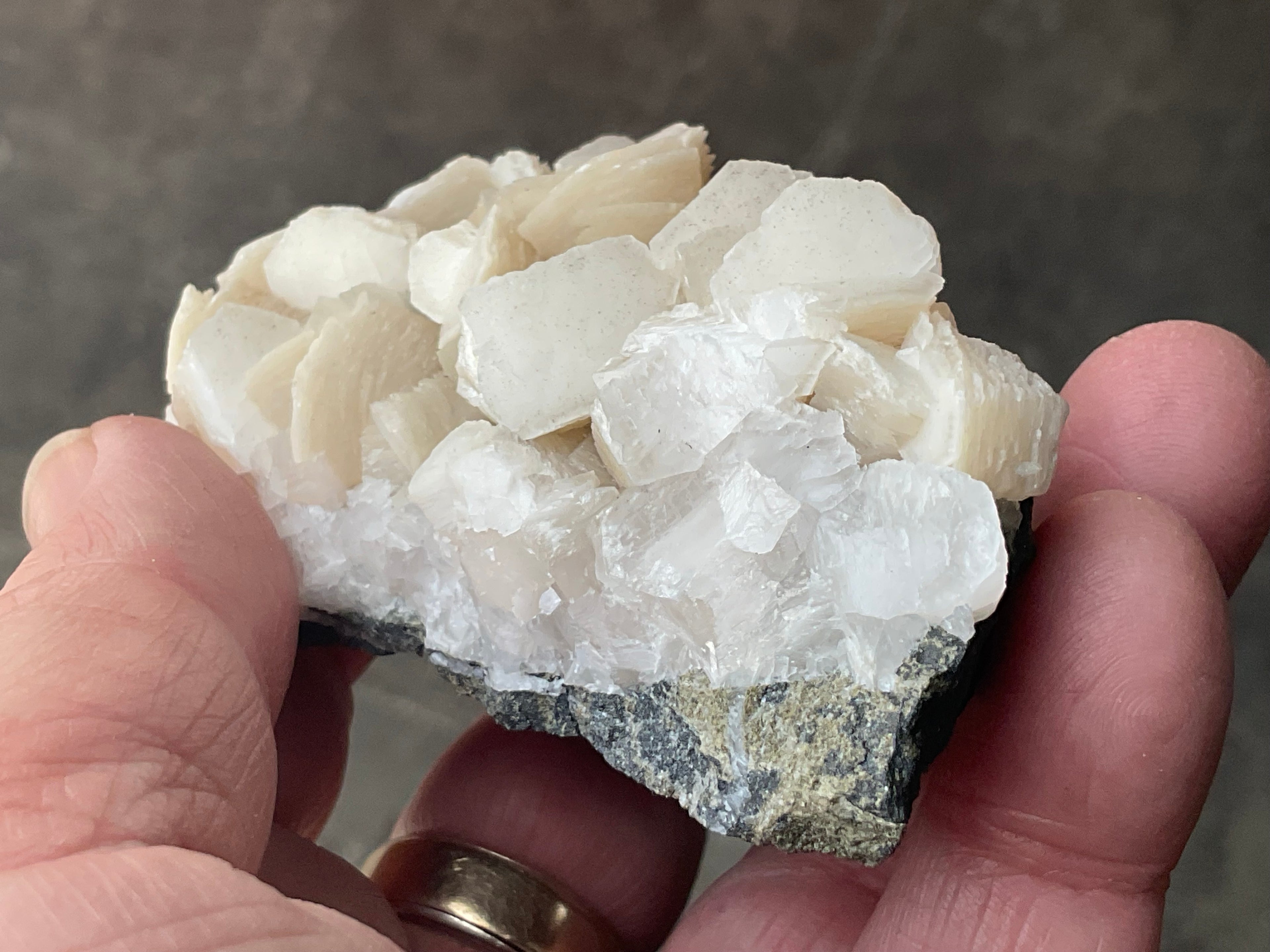 170g Hexagonal Calcite with Chalcopyrite Specimen 4B from Hunan, China