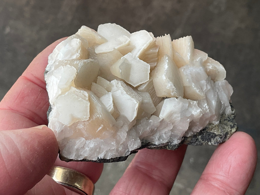 170g Hexagonal Calcite with Chalcopyrite Specimen 4B from Hunan, China