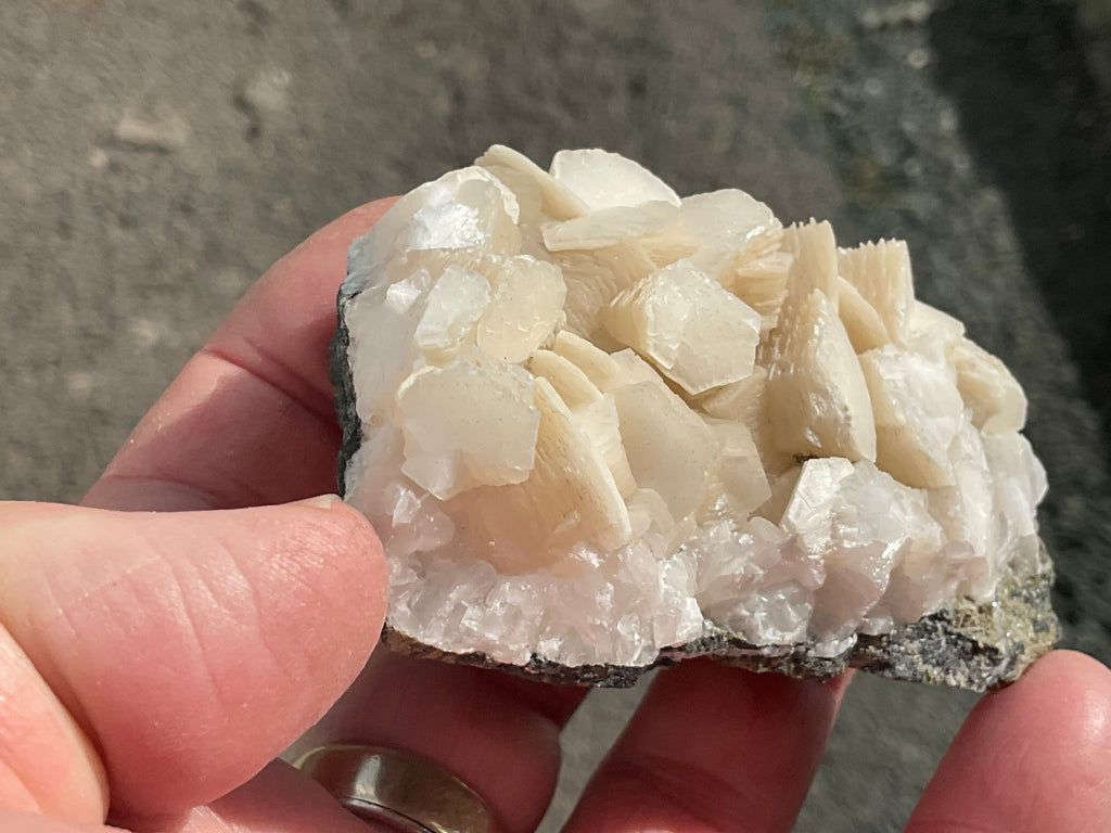 170g Hexagonal Calcite with Chalcopyrite Specimen 4B from Hunan, China