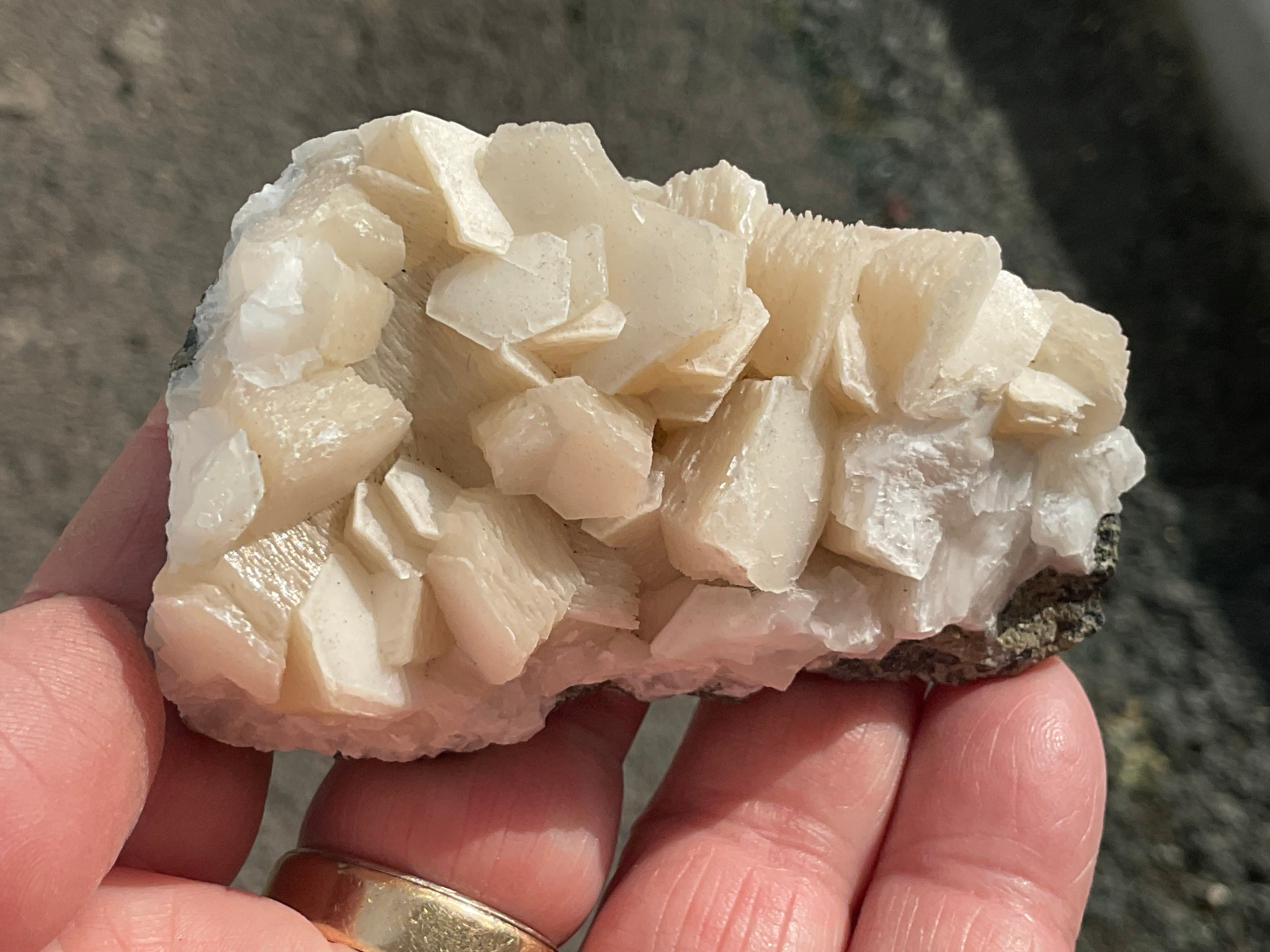 170g Hexagonal Calcite with Chalcopyrite Specimen 4B from Hunan, China