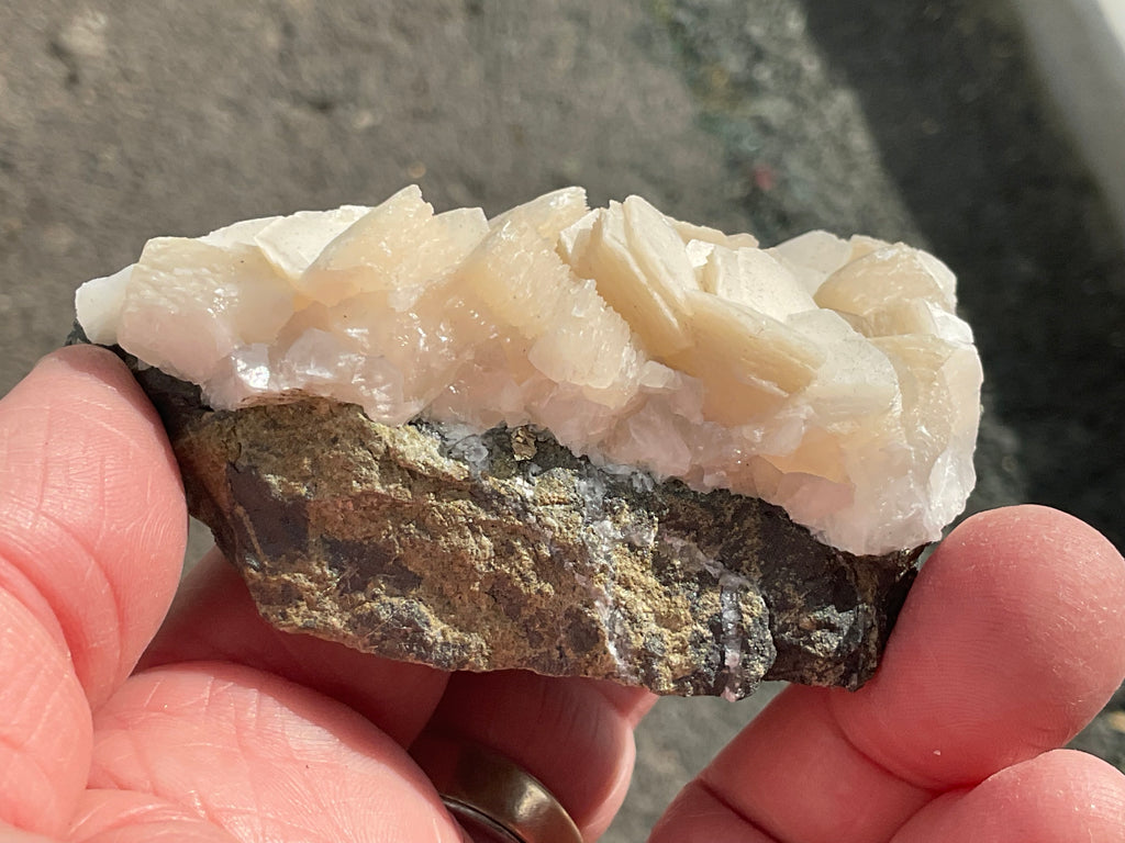 170g Hexagonal Calcite with Chalcopyrite Specimen 4B from Hunan, China