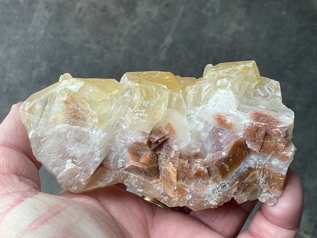 406g Blocky Yellow and Red/Brown Phantom Calcite Specimen 2B from Yunnan, China