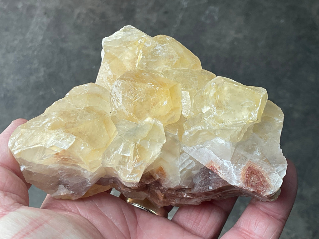406g Blocky Yellow and Red/Brown Phantom Calcite Specimen 2B from Yunnan, China