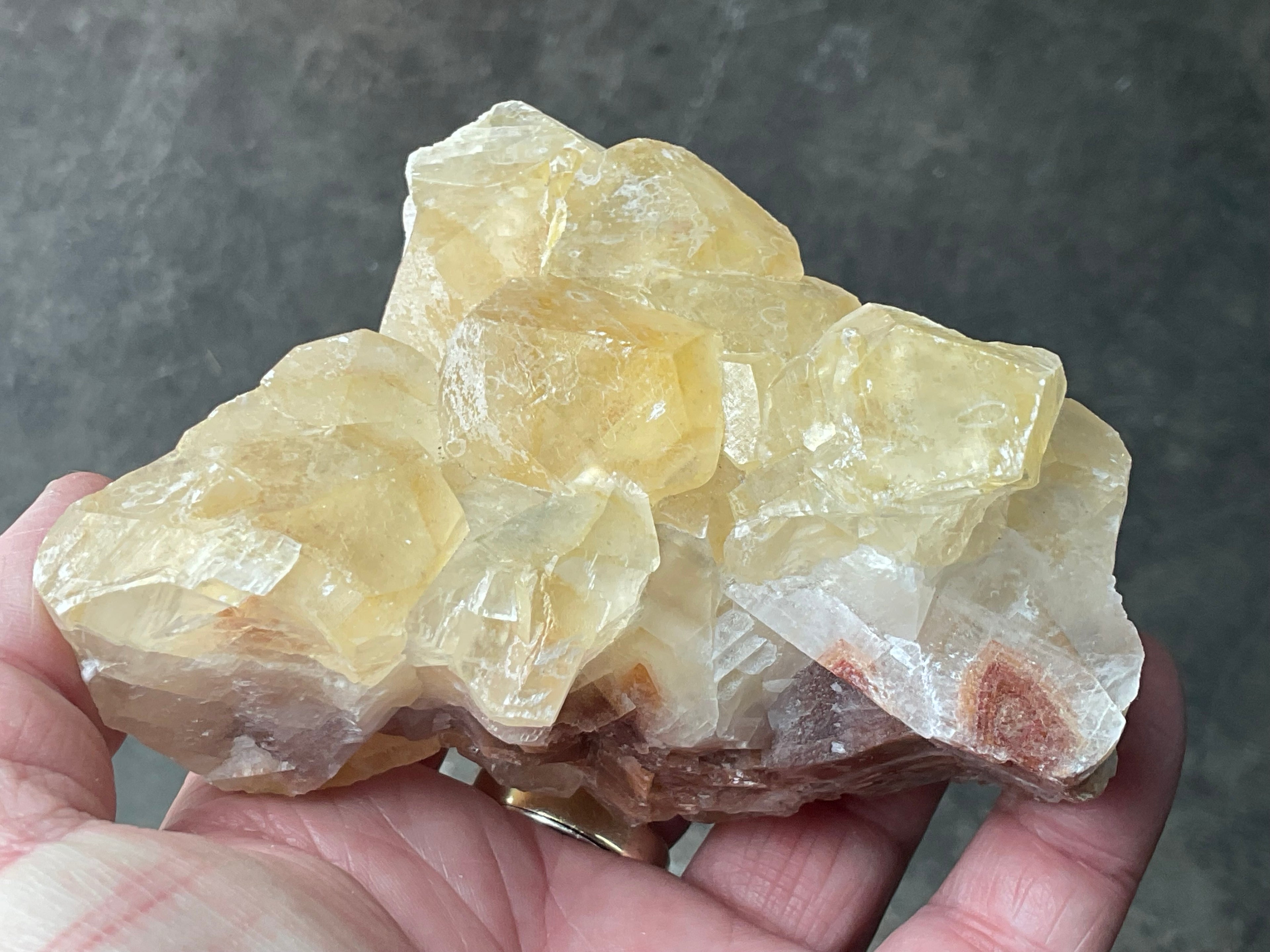406g Blocky Yellow and Red/Brown Phantom Calcite Specimen 2B from Yunnan, China