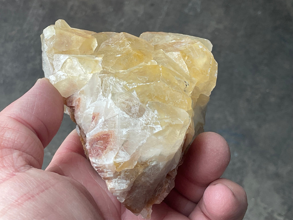 406g Blocky Yellow and Red/Brown Phantom Calcite Specimen 2B from Yunnan, China