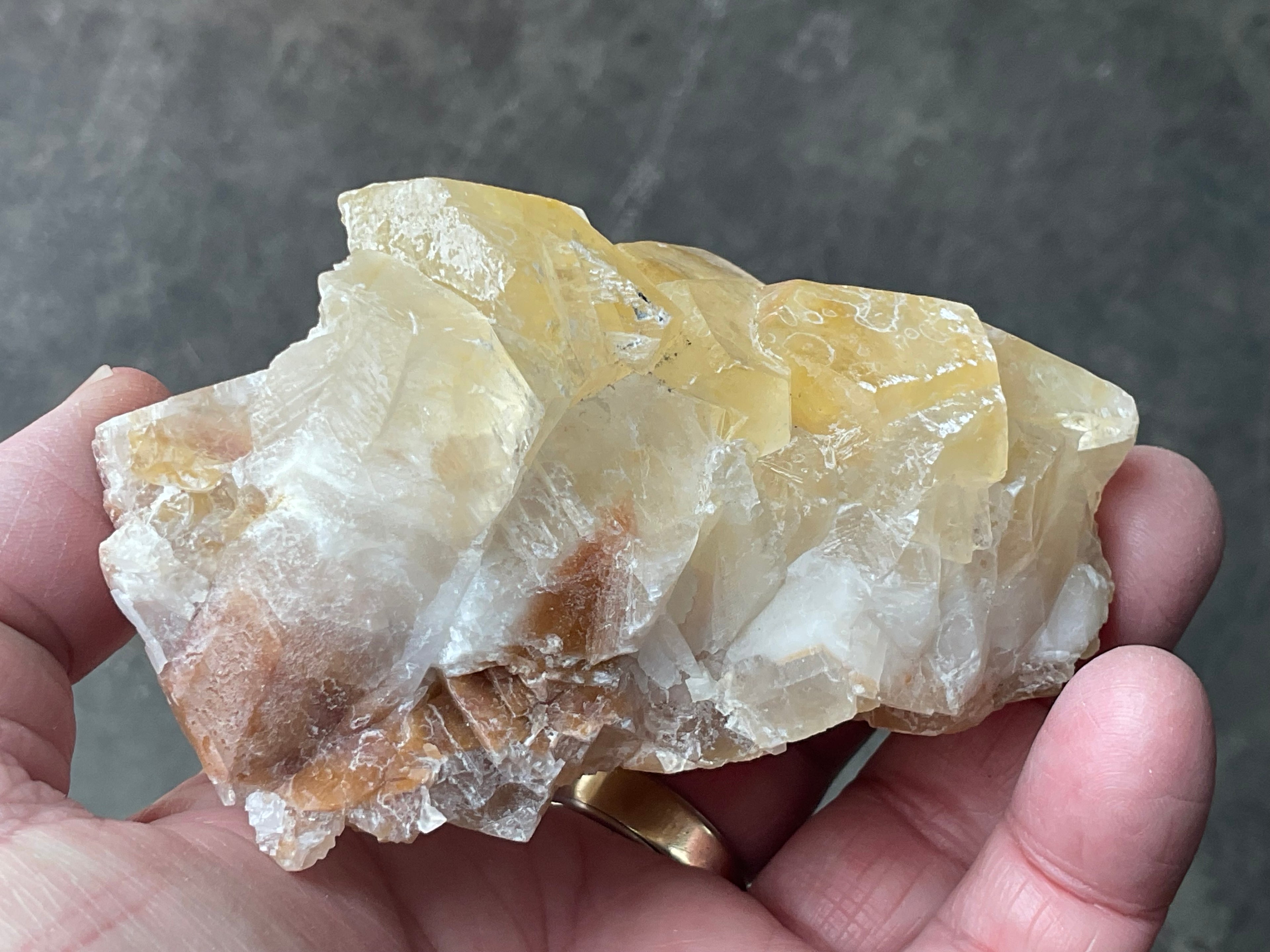 406g Blocky Yellow and Red/Brown Phantom Calcite Specimen 2B from Yunnan, China