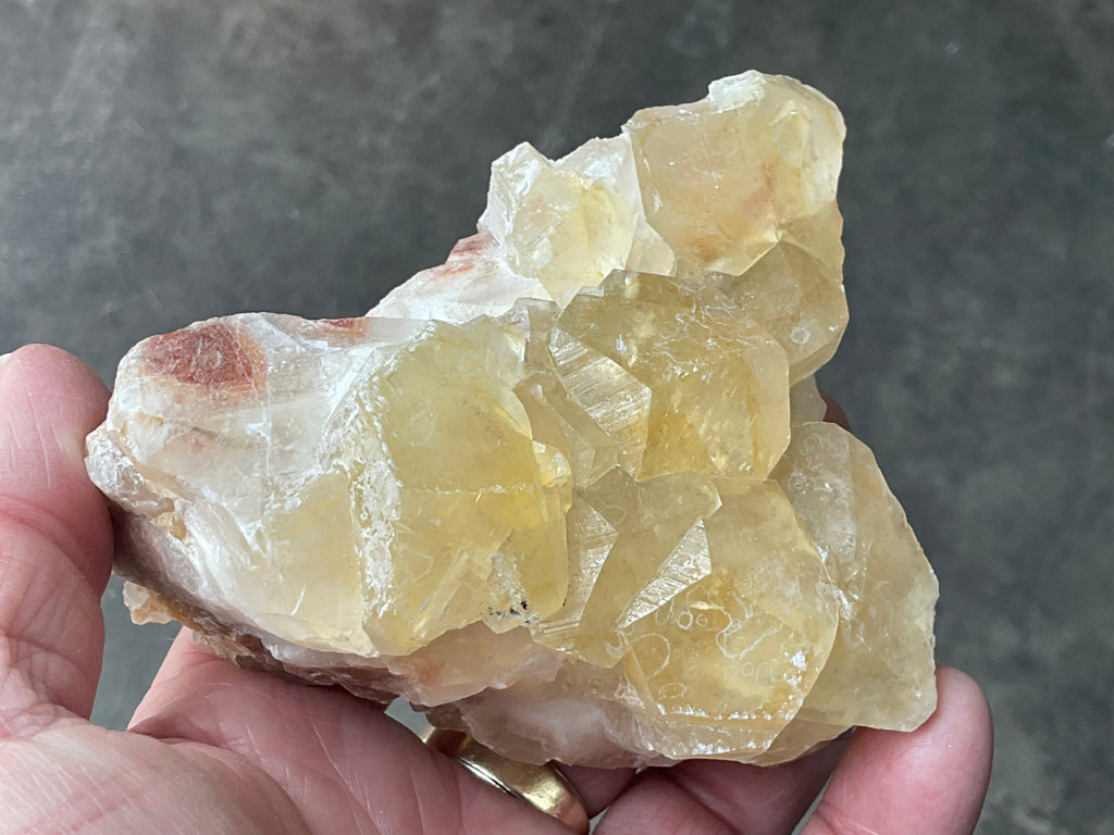 406g Blocky Yellow and Red/Brown Phantom Calcite Specimen 2B from Yunnan, China