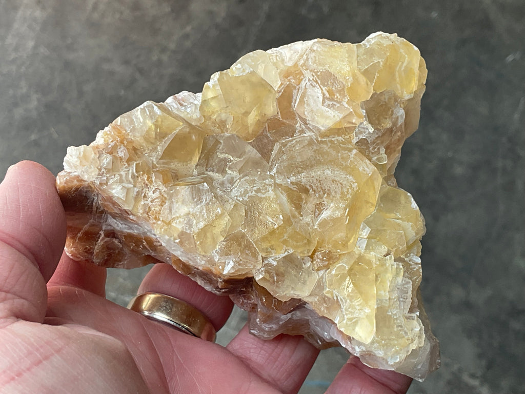 406g Blocky Yellow and Red/Brown Phantom Calcite Specimen 2B from Yunnan, China