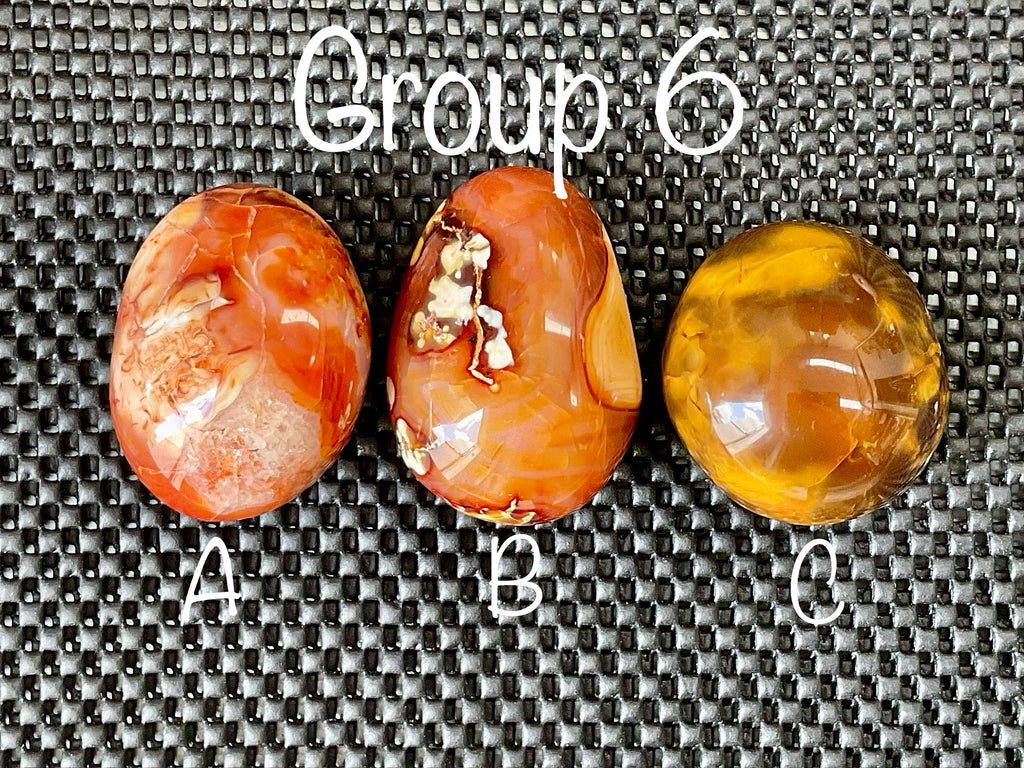 154g Carnelian Orca Agate Palmstone 6A