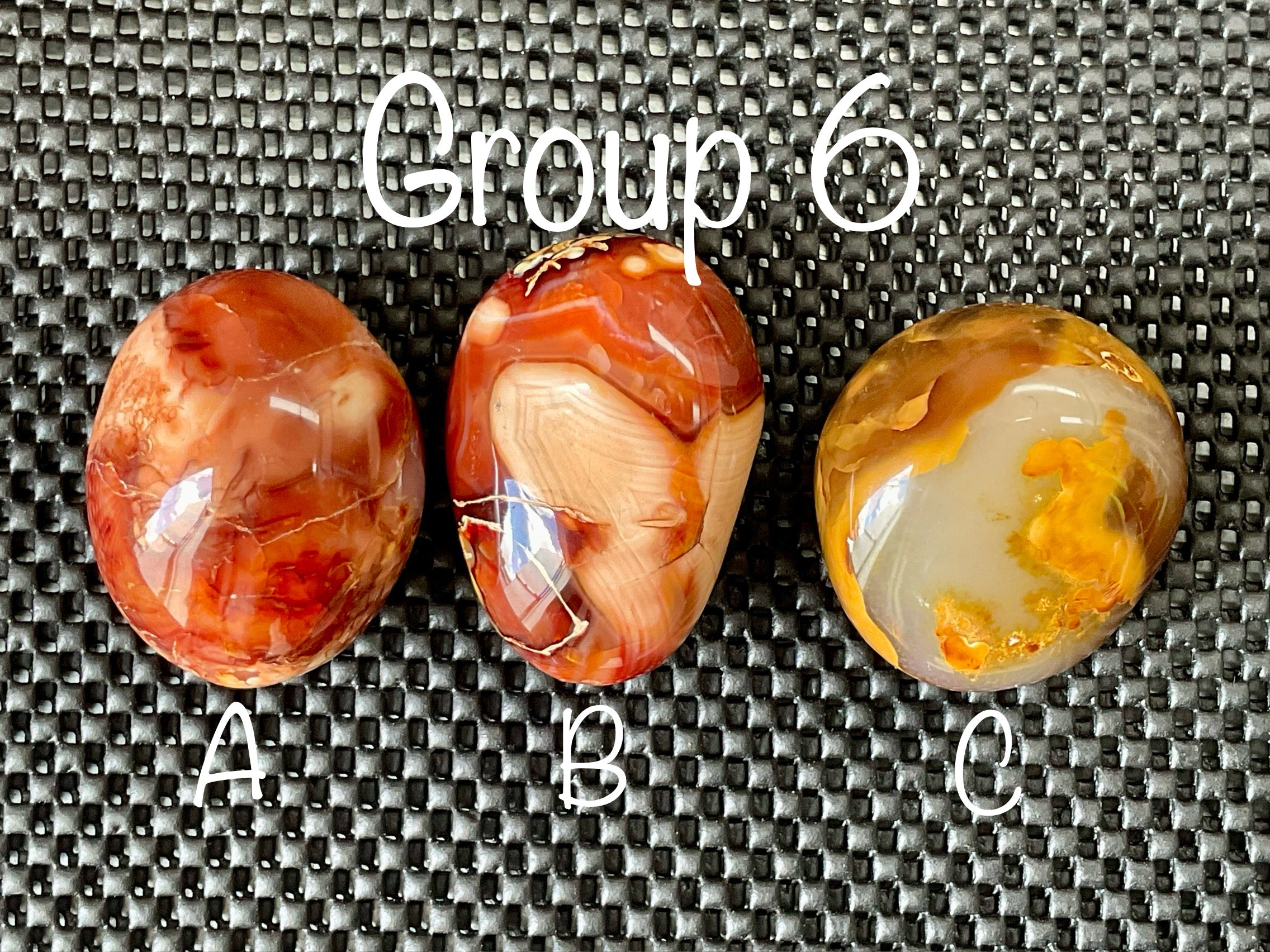 154g Carnelian Orca Agate Palmstone 6A