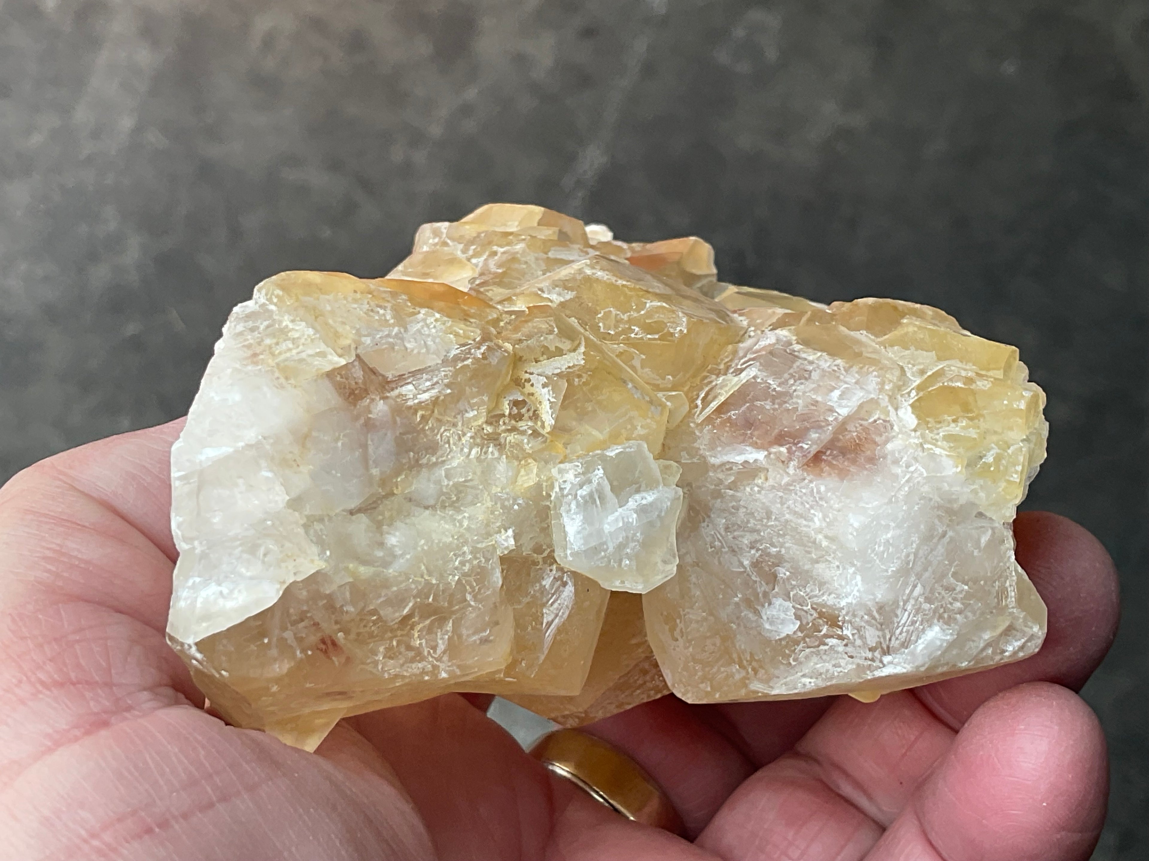 406g Blocky Yellow and Red/Brown Phantom Calcite Specimen 2B from Yunnan, China