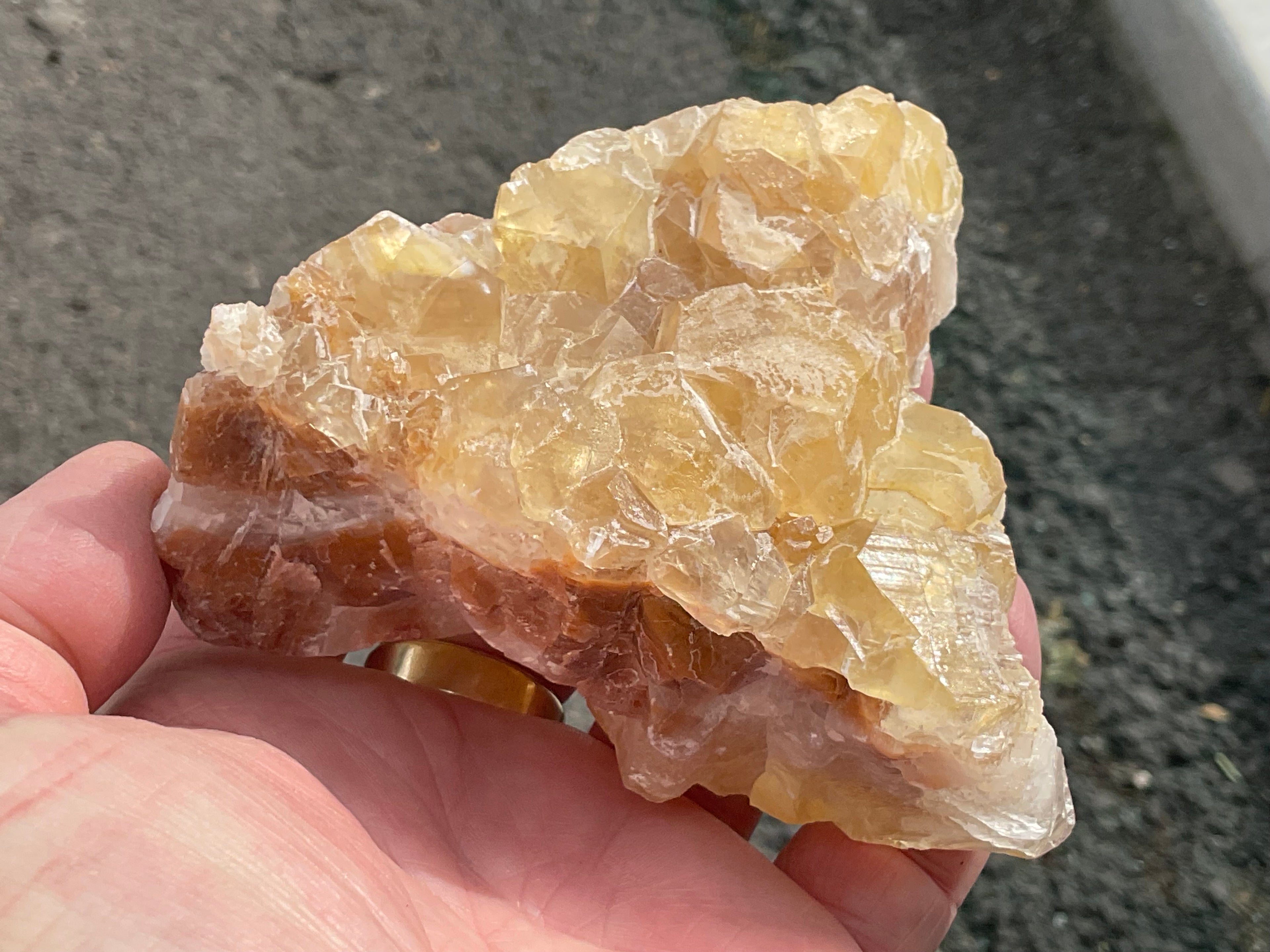 406g Blocky Yellow and Red/Brown Phantom Calcite Specimen 2B from Yunnan, China