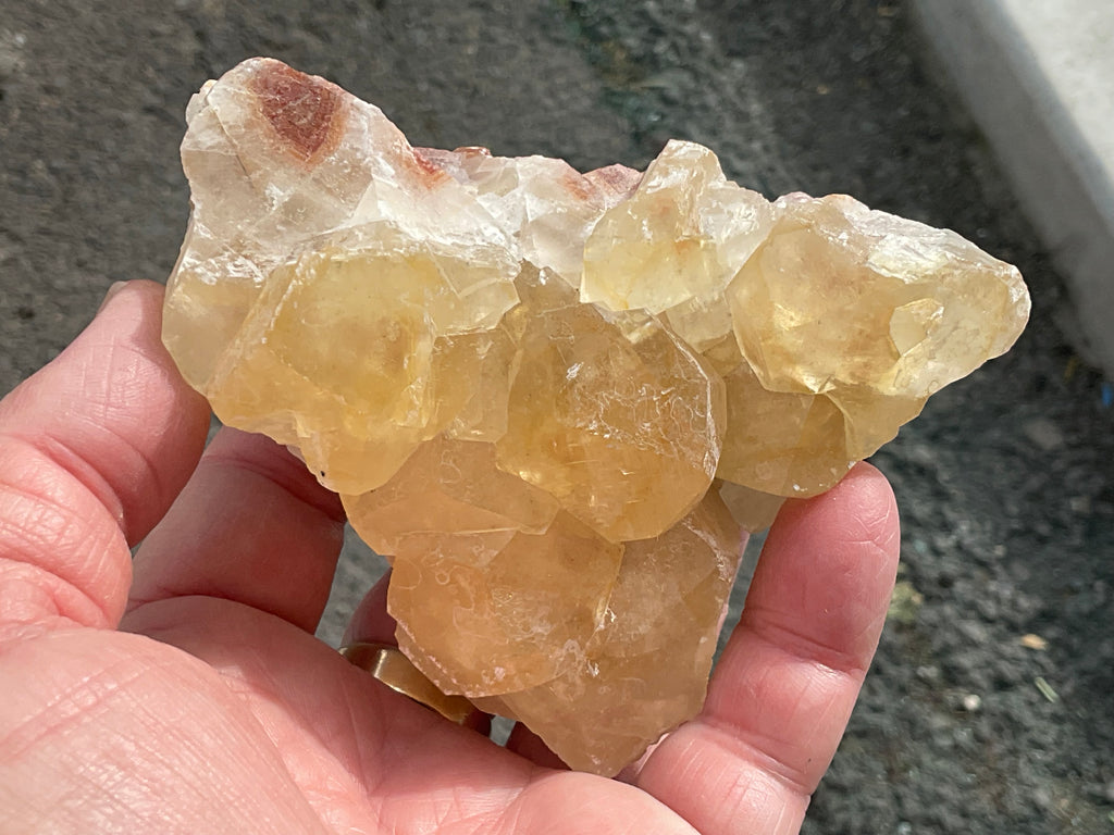 406g Blocky Yellow and Red/Brown Phantom Calcite Specimen 2B from Yunnan, China