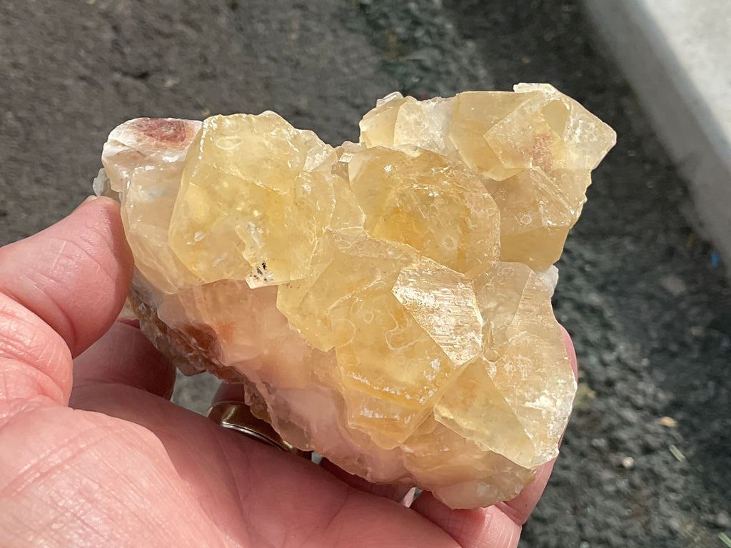 406g Blocky Yellow and Red/Brown Phantom Calcite Specimen 2B from Yunnan, China