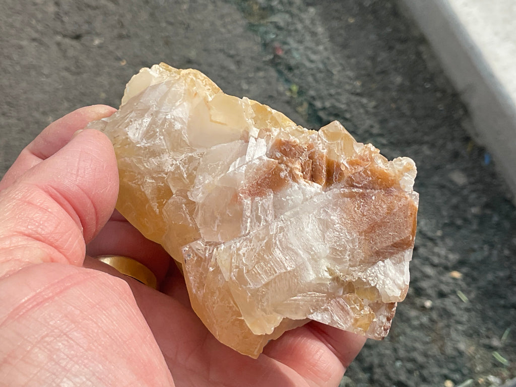 406g Blocky Yellow and Red/Brown Phantom Calcite Specimen 2B from Yunnan, China