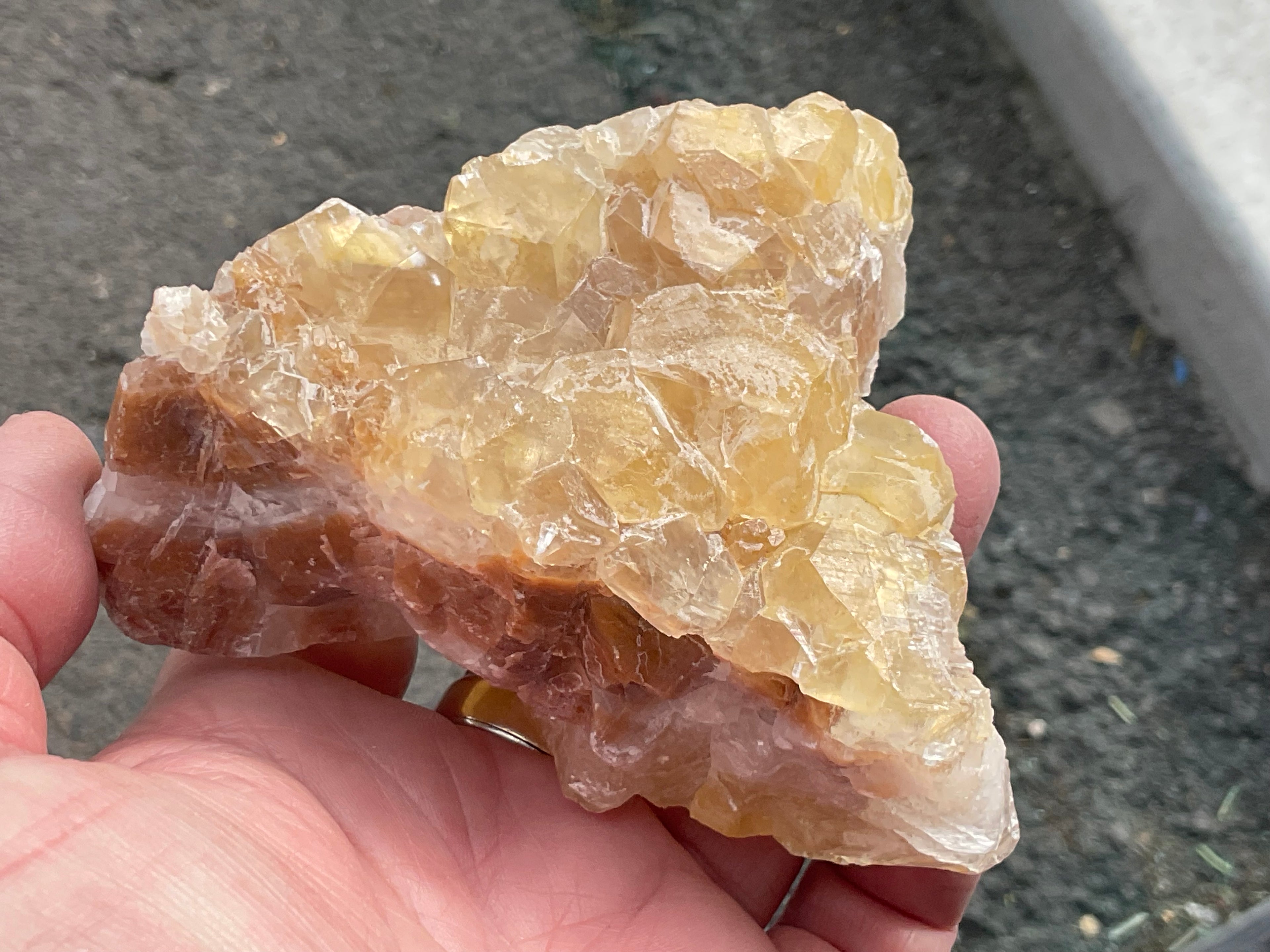 406g Blocky Yellow and Red/Brown Phantom Calcite Specimen 2B from Yunnan, China