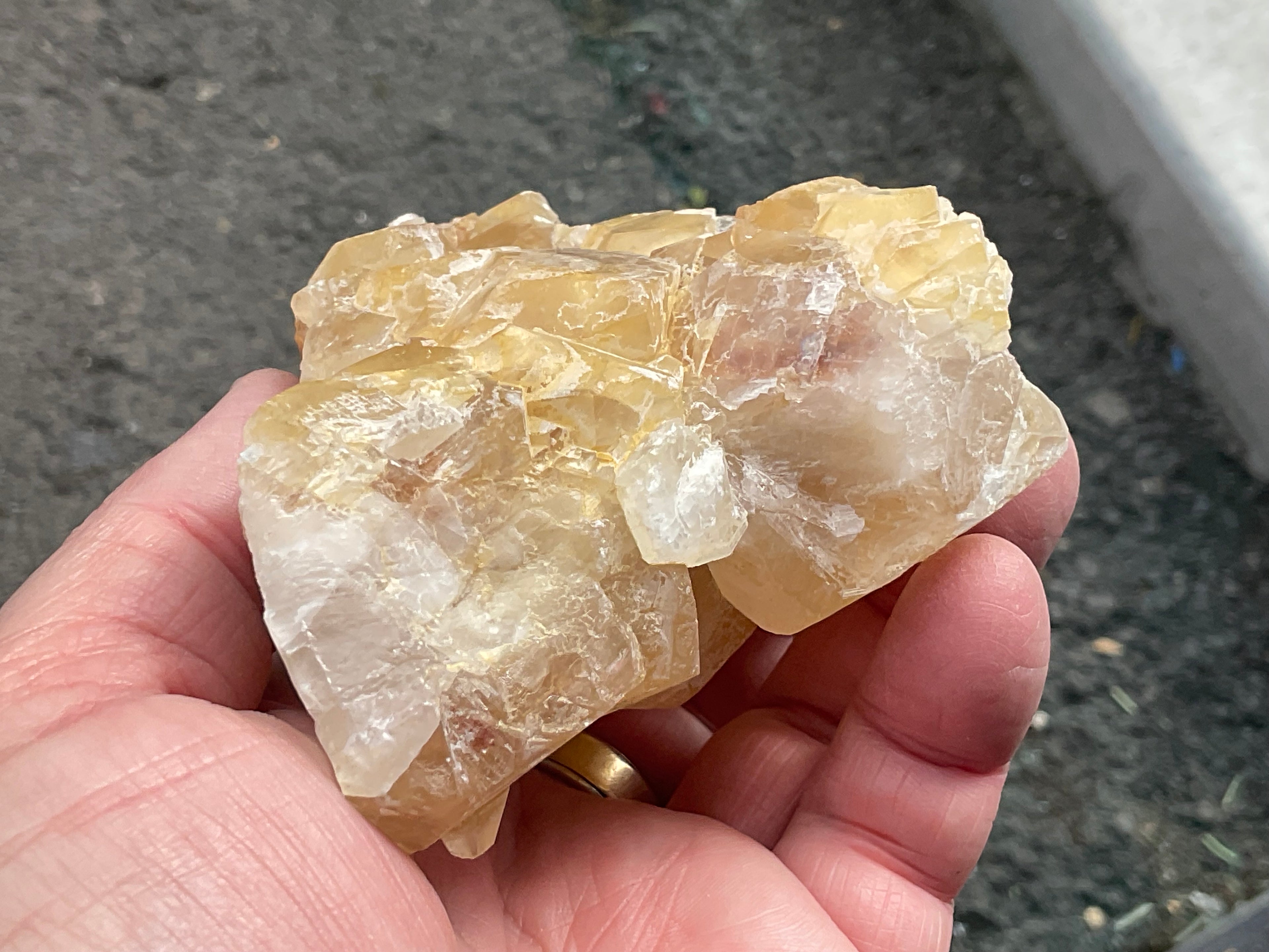 406g Blocky Yellow and Red/Brown Phantom Calcite Specimen 2B from Yunnan, China