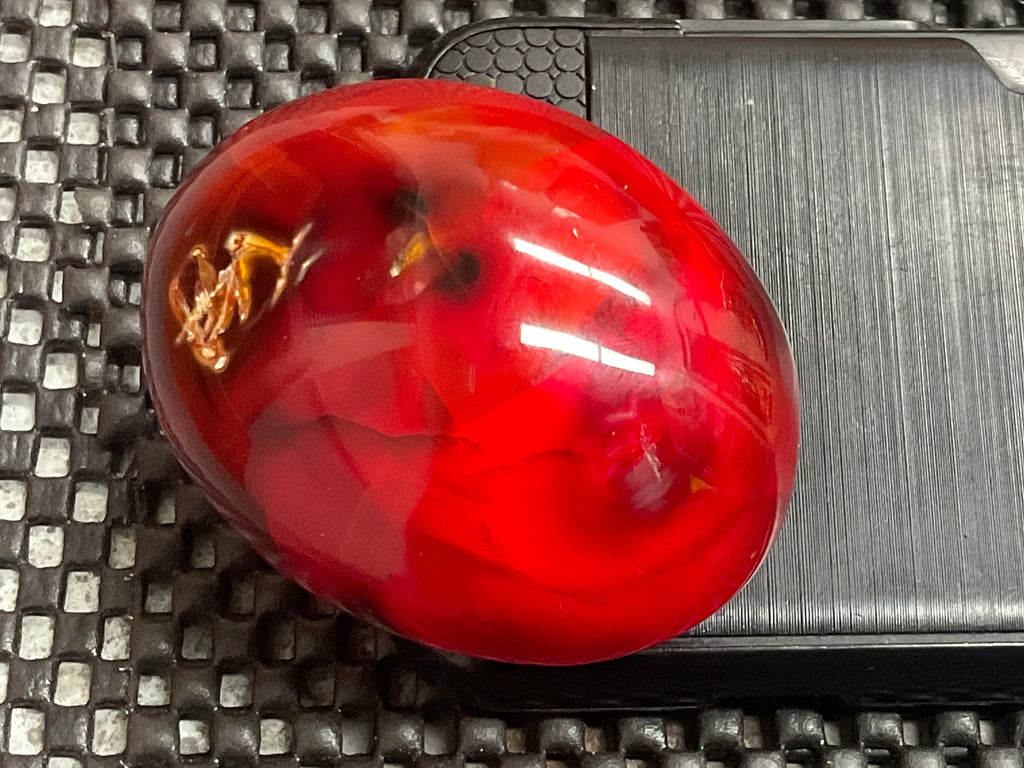 138g Carnelian Orca Agate Palmstone 5A