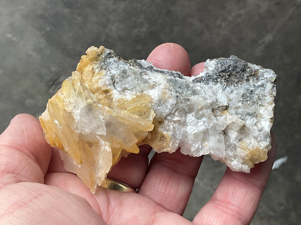 92g Yellow Bladed Calcite Specimen A from Hubei, China