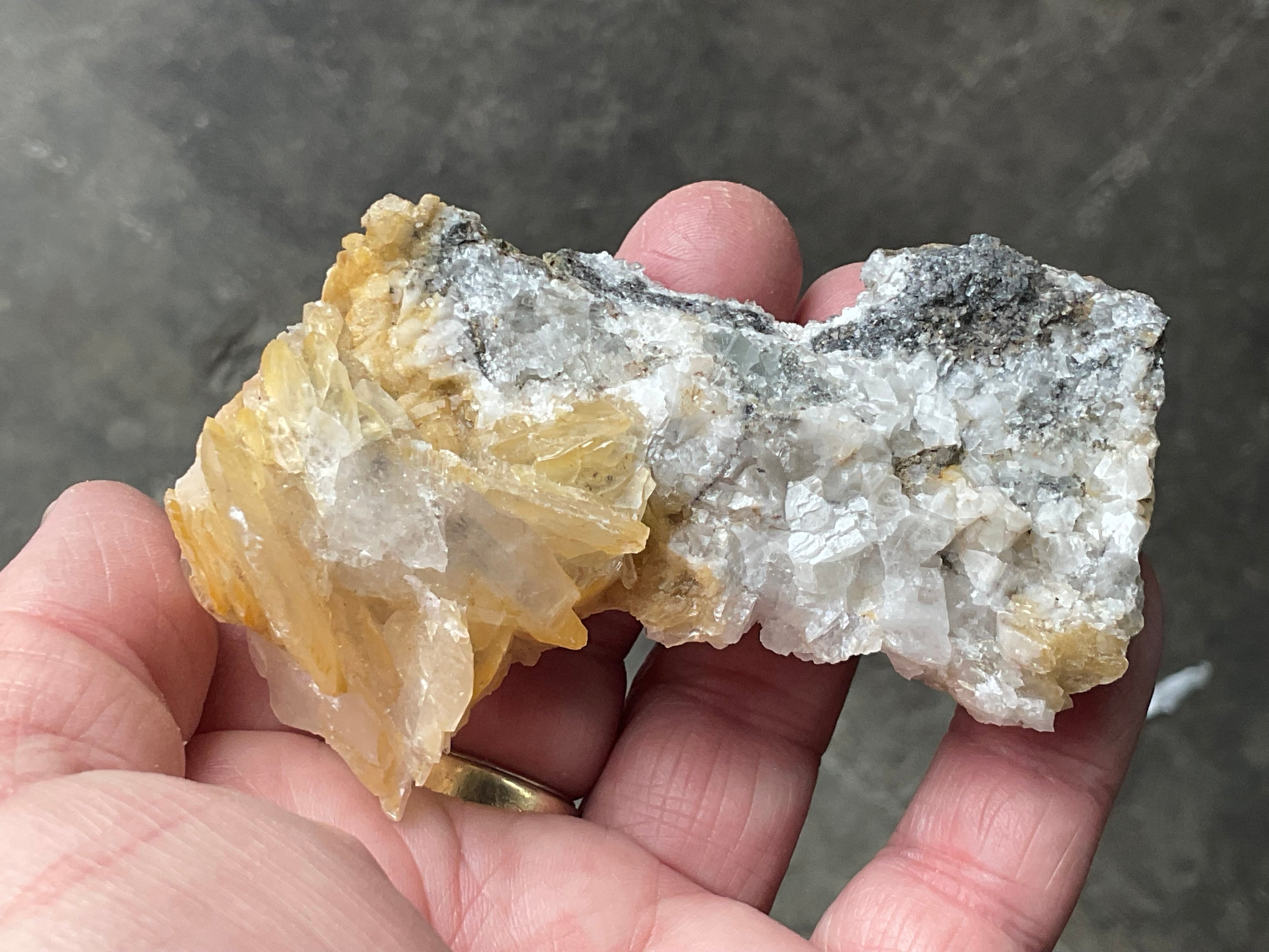 92g Yellow Bladed Calcite Specimen A from Hubei, China
