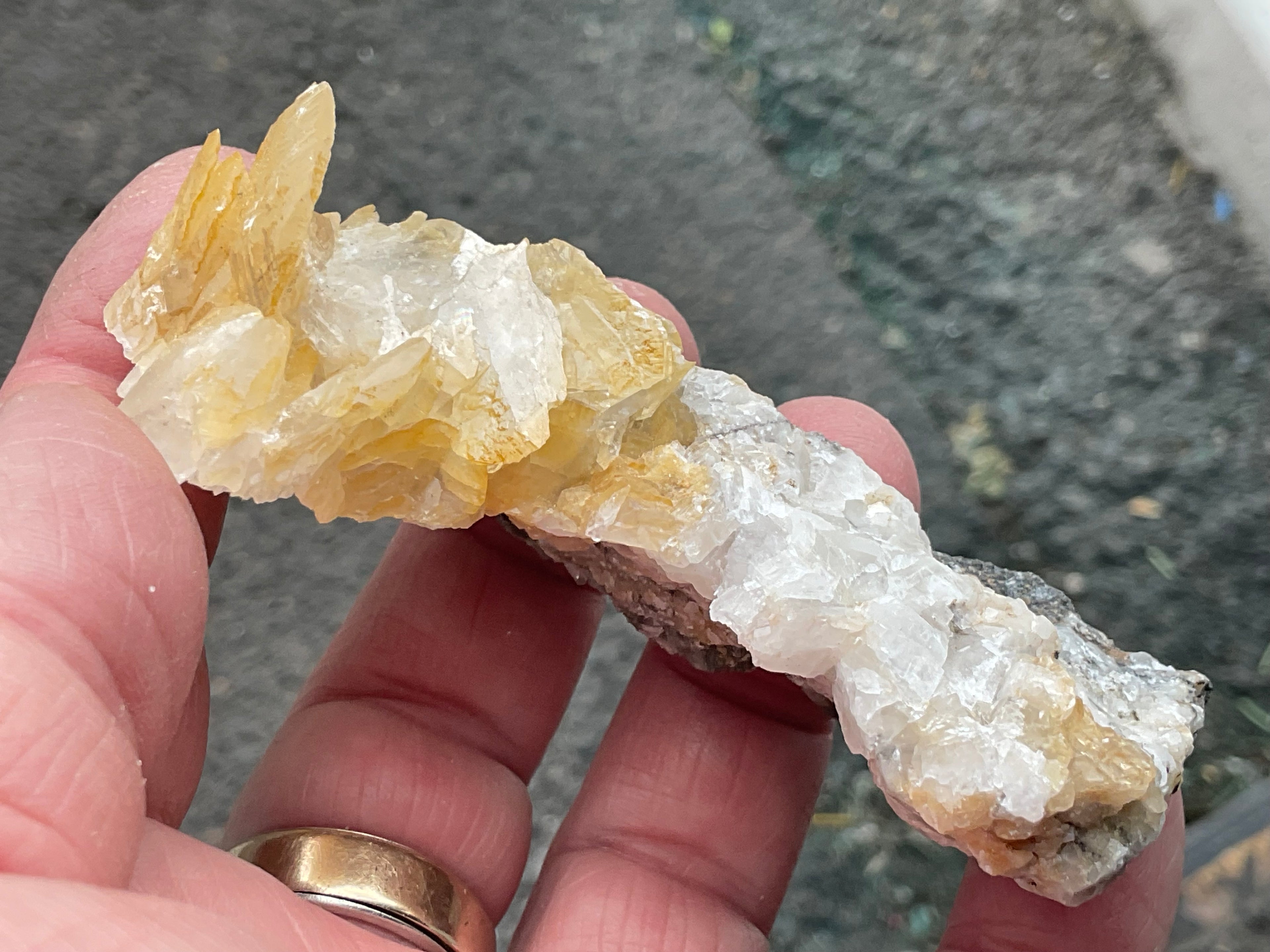92g Yellow Bladed Calcite Specimen A from Hubei, China
