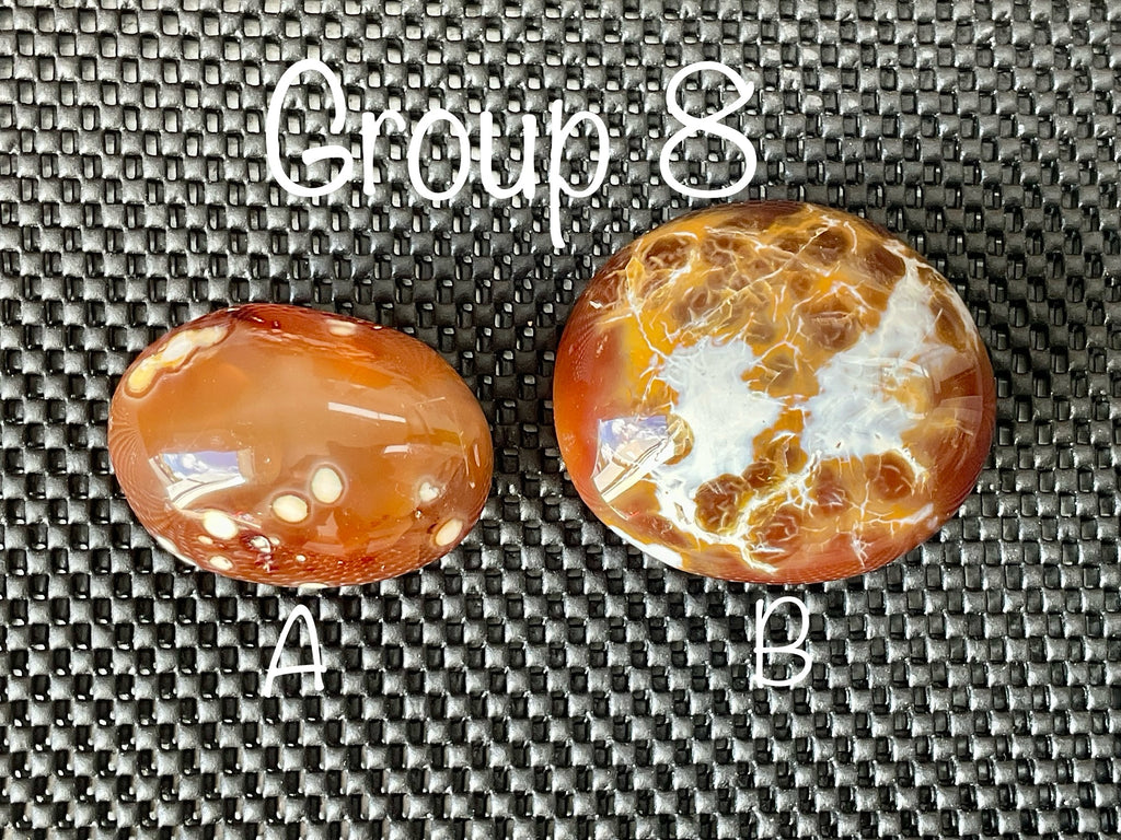 194g Canelian Orca Agate Palmstone 8A