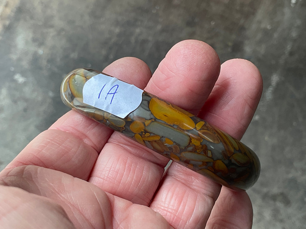 66g A Grade “Bamboo Leaf” Jasper Solid Bangle A