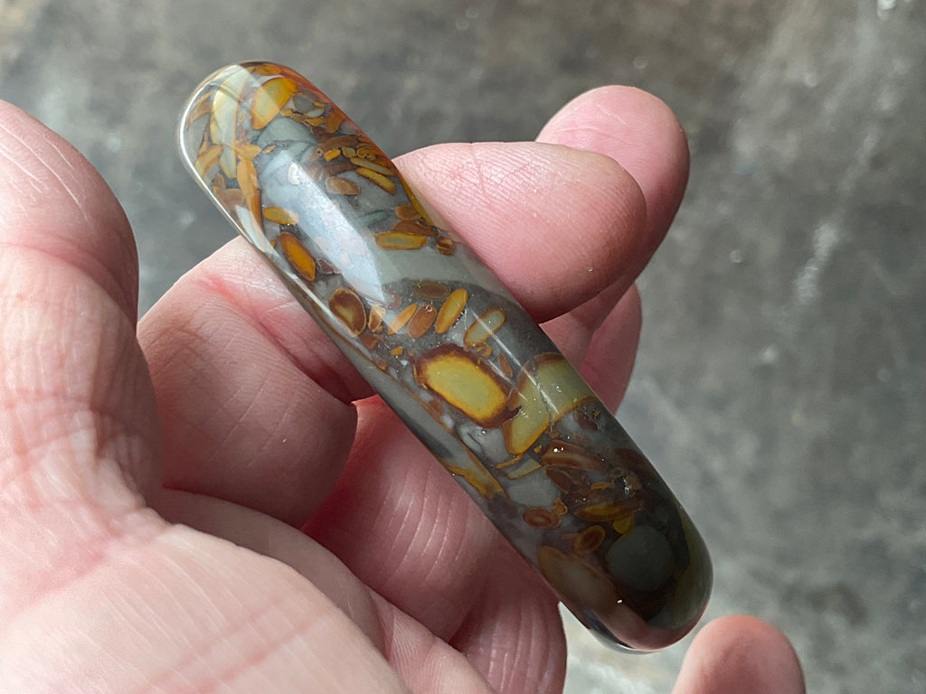 66g A Grade “Bamboo Leaf” Jasper Solid Bangle A