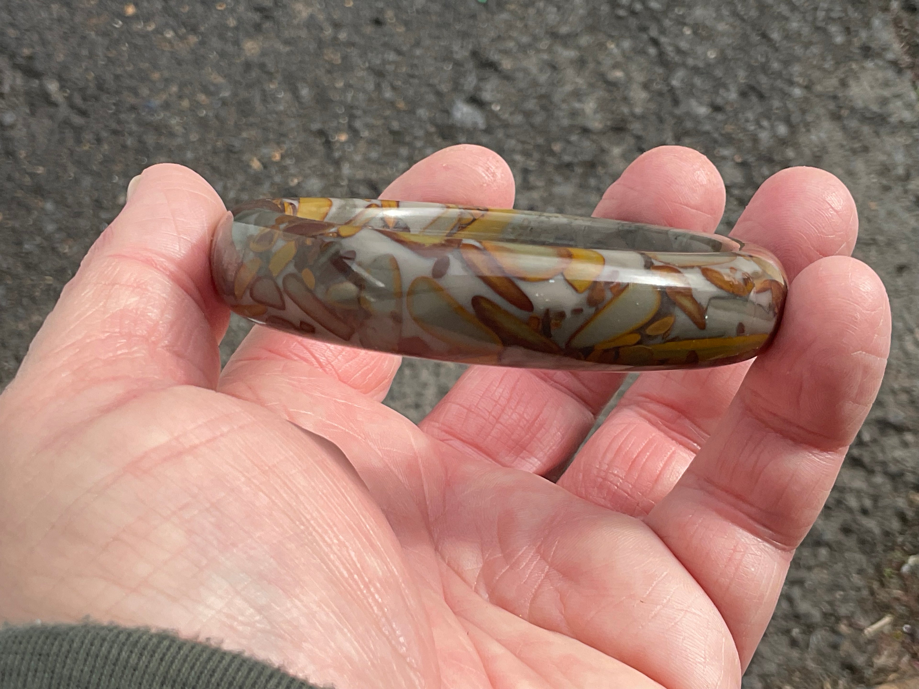 66g A Grade “Bamboo Leaf” Jasper Solid Bangle B