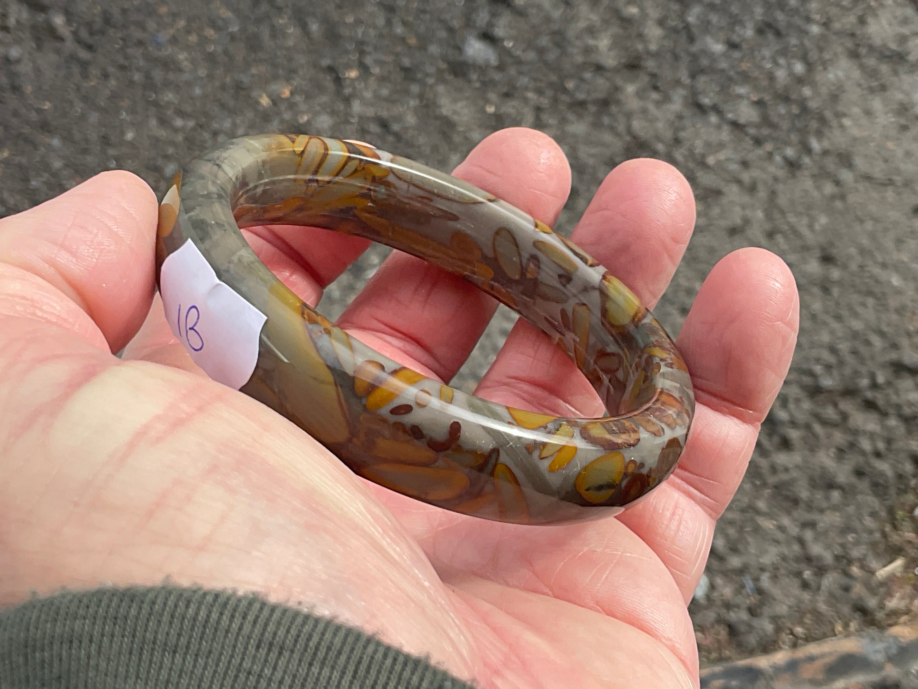 66g A Grade “Bamboo Leaf” Jasper Solid Bangle B