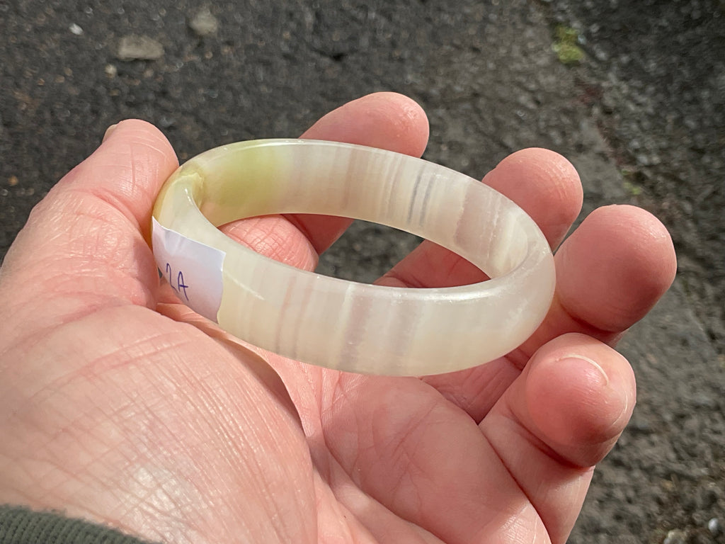 40g Small Green Banded Onyx Solid Bangle 2A