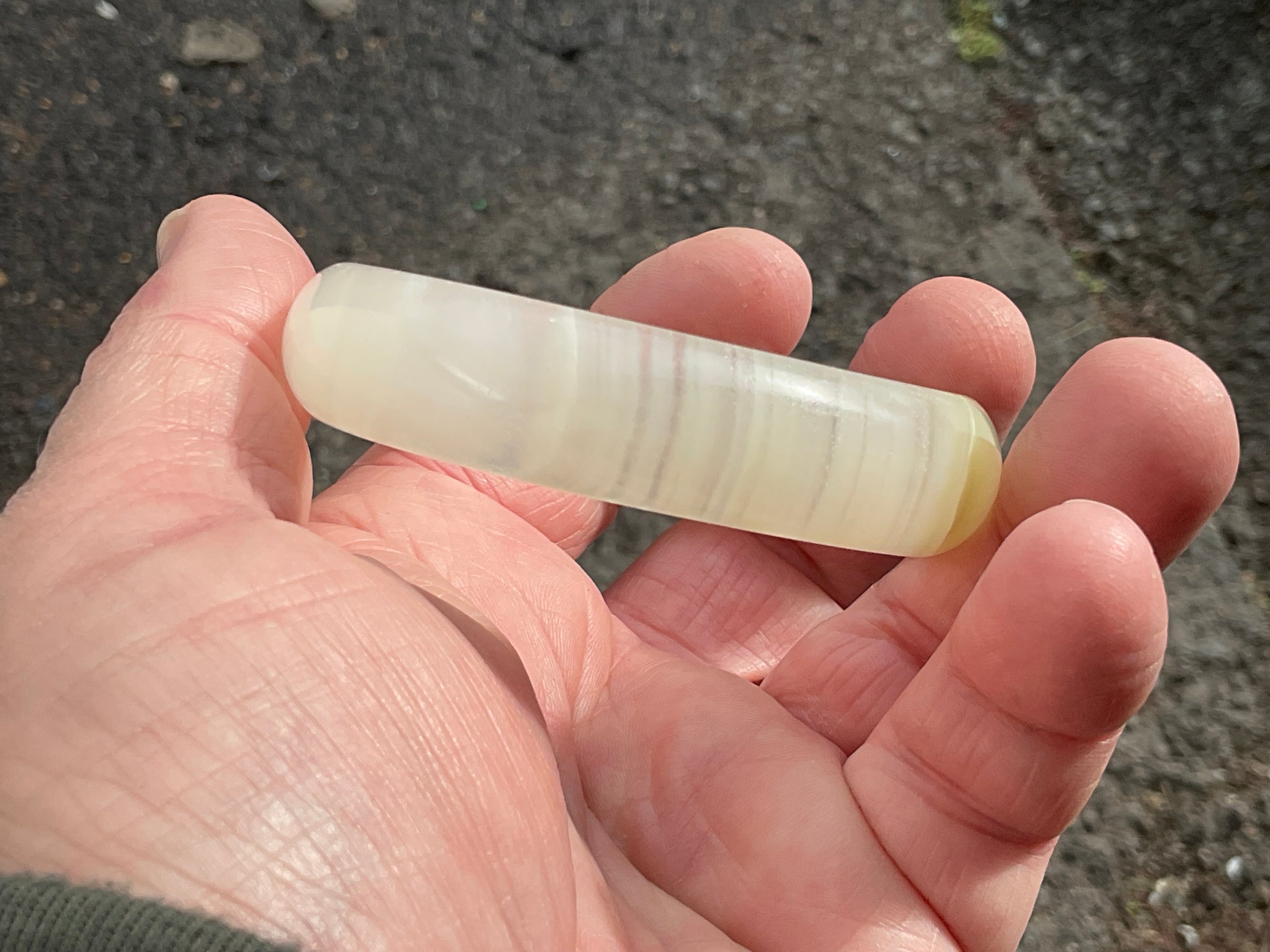 40g Small Green Banded Onyx Solid Bangle 2A