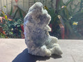 514g Green and Purple Fluorite on Druzy Quartz/Chalcedony from Fujian, China