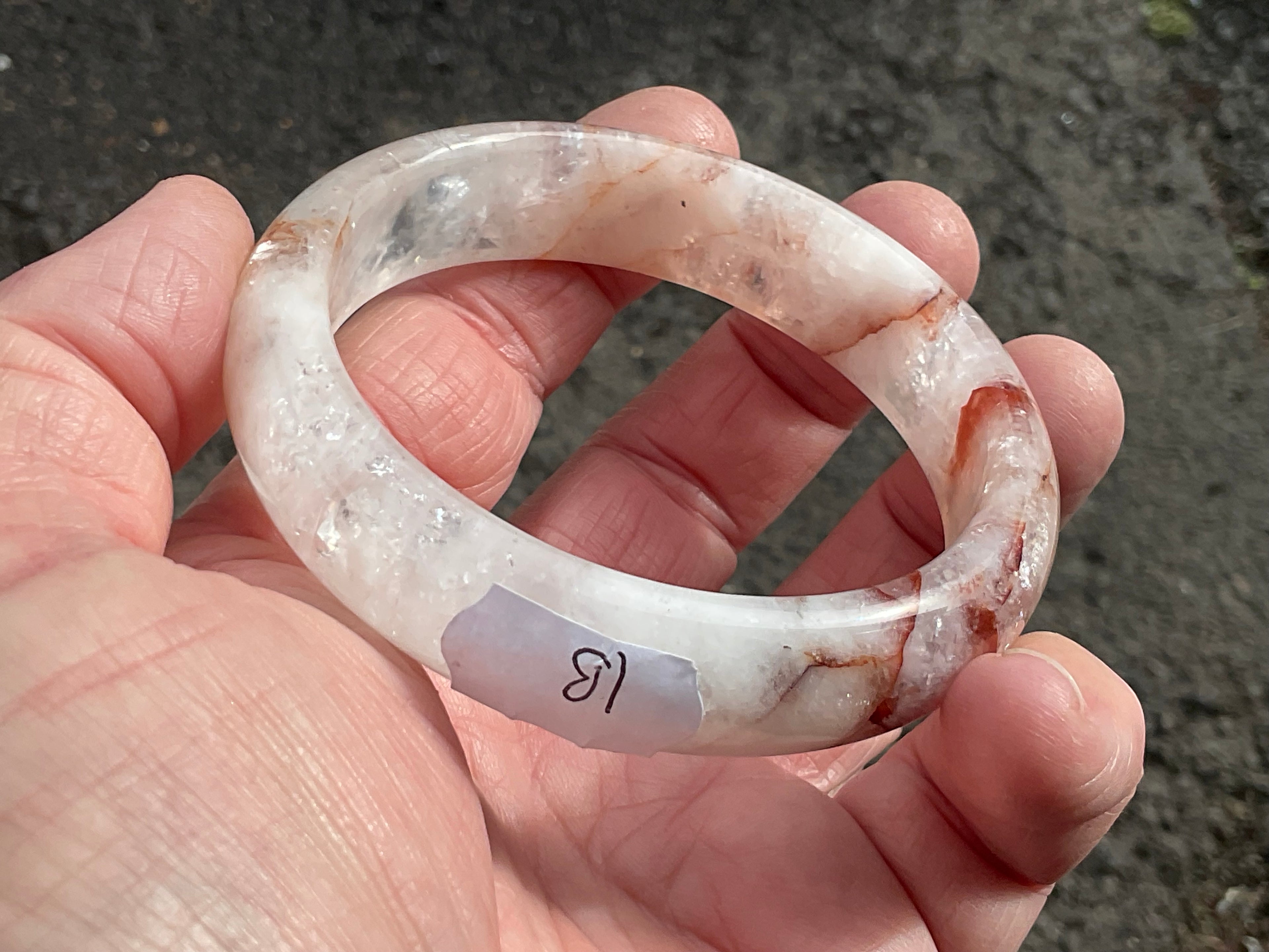 61g Fire Quartz Solid Bangle 1B