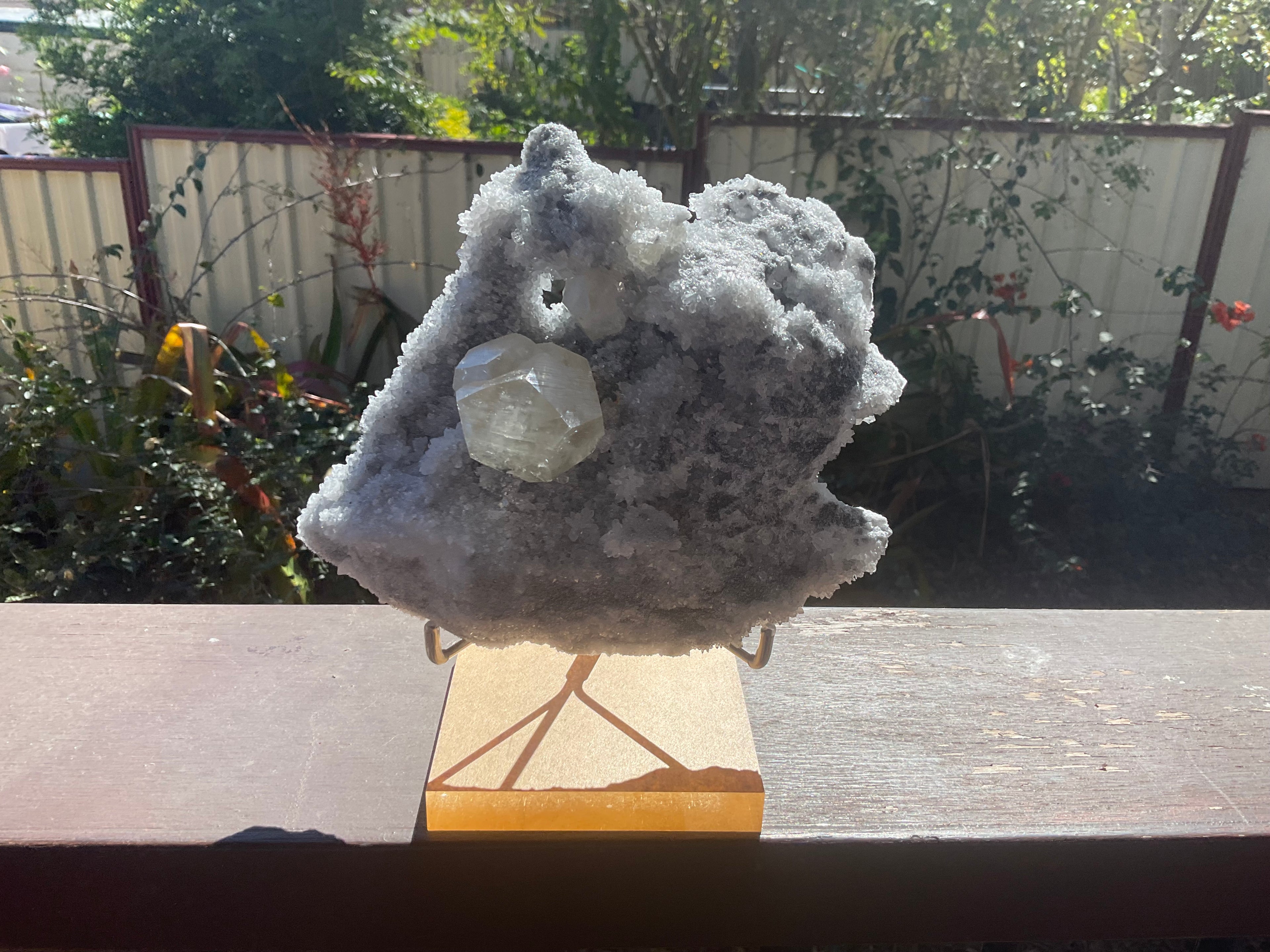 1382g Large Diamond Calcite on Needle Quartz from Fujian, China