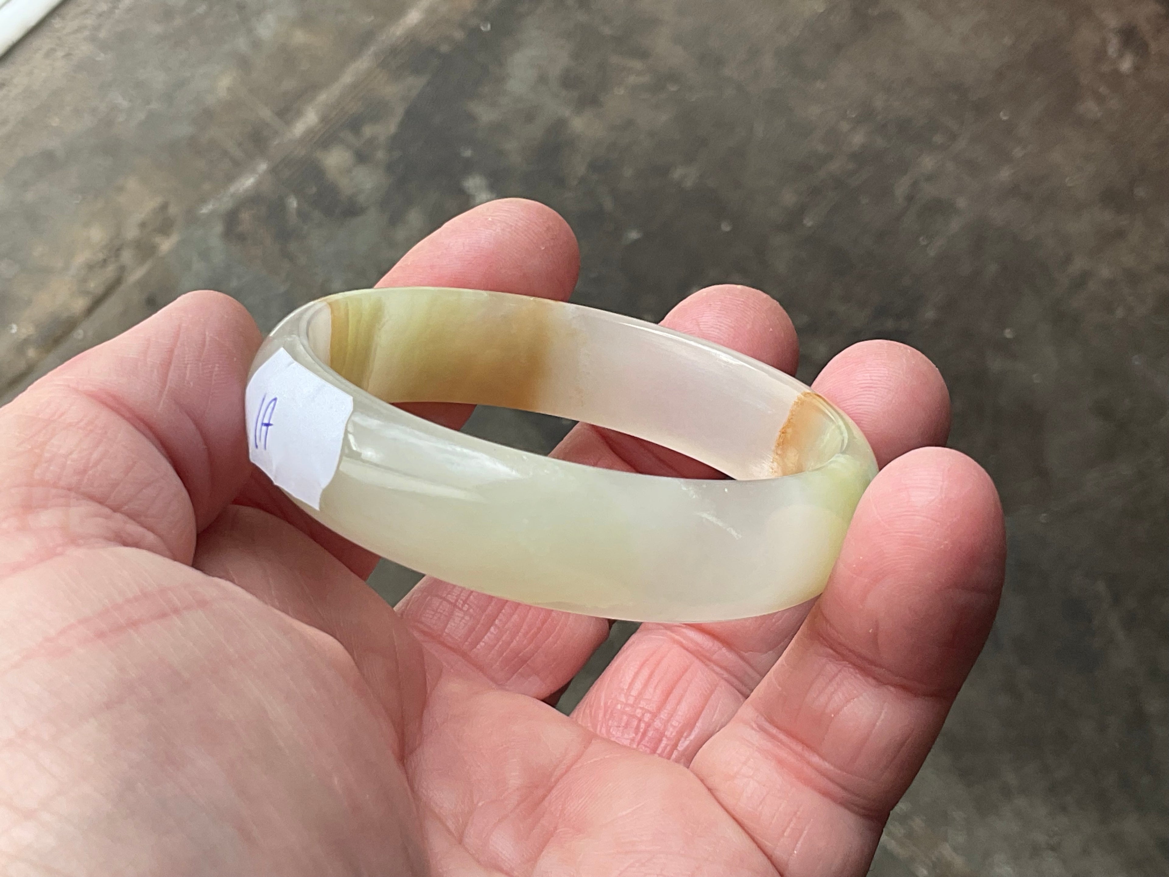 40g Small Green Banded Onyx Bangle 1A