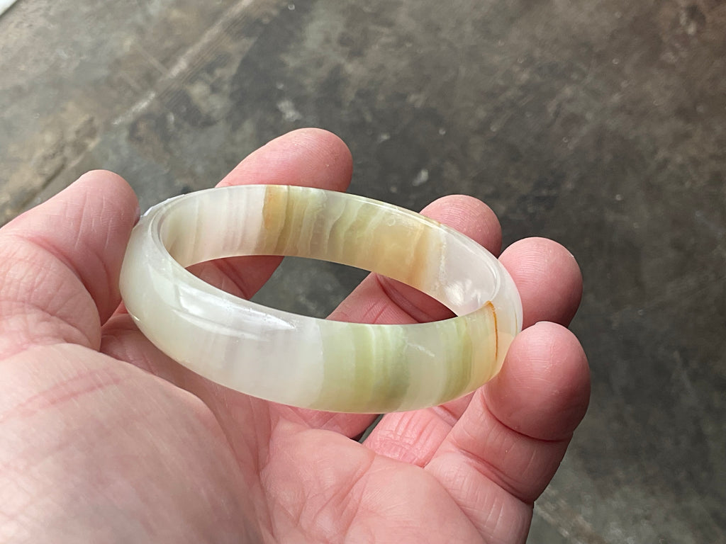 40g Small Green Banded Onyx Bangle 1A
