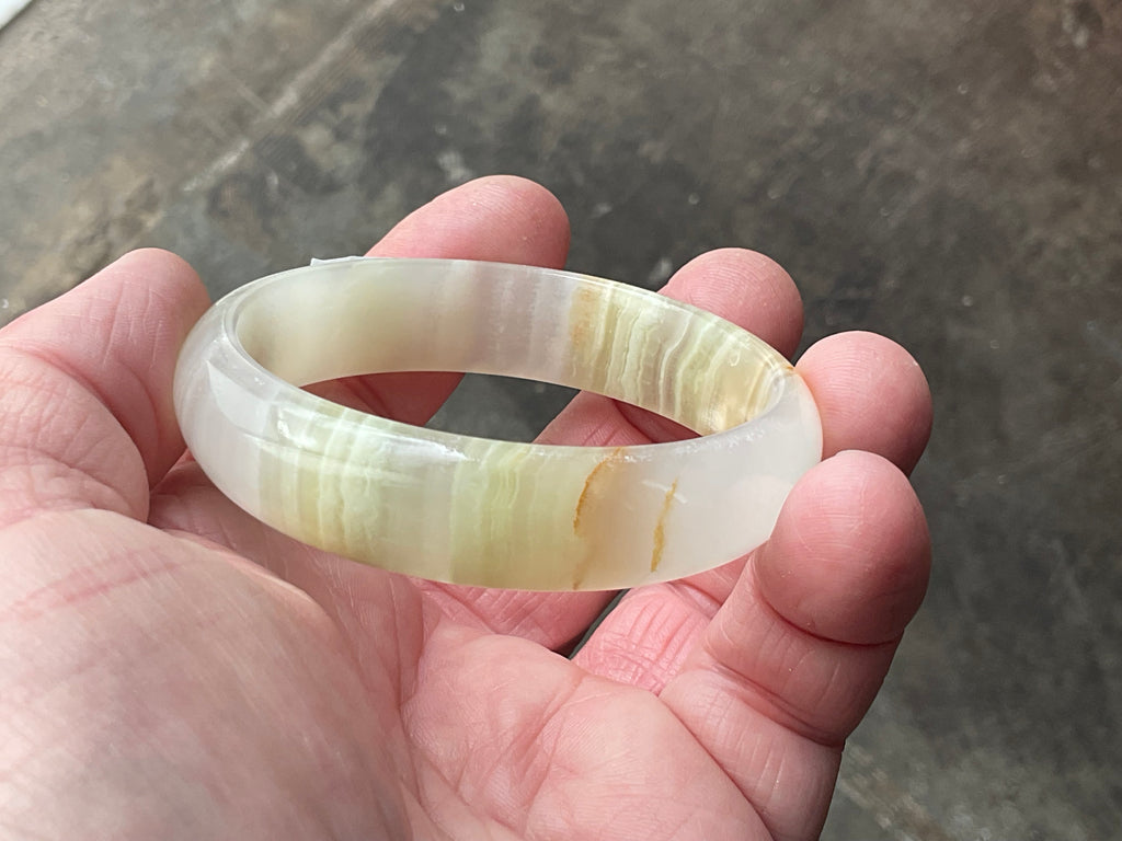 40g Small Green Banded Onyx Bangle 1A