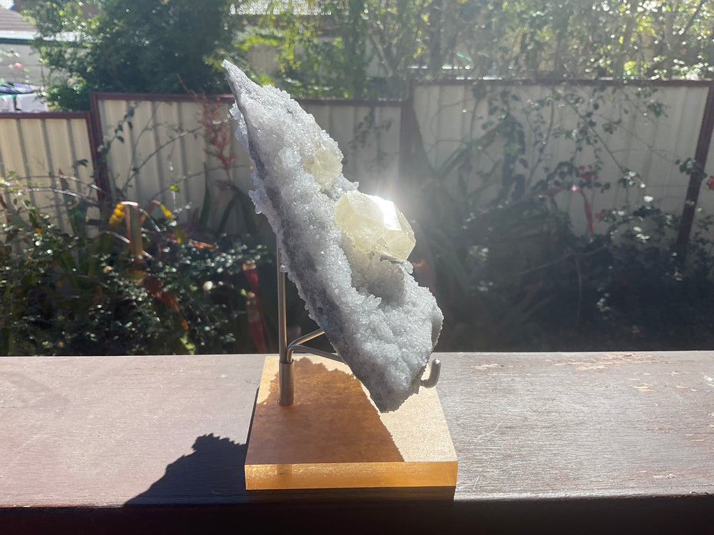 1382g Large Diamond Calcite on Needle Quartz from Fujian, China
