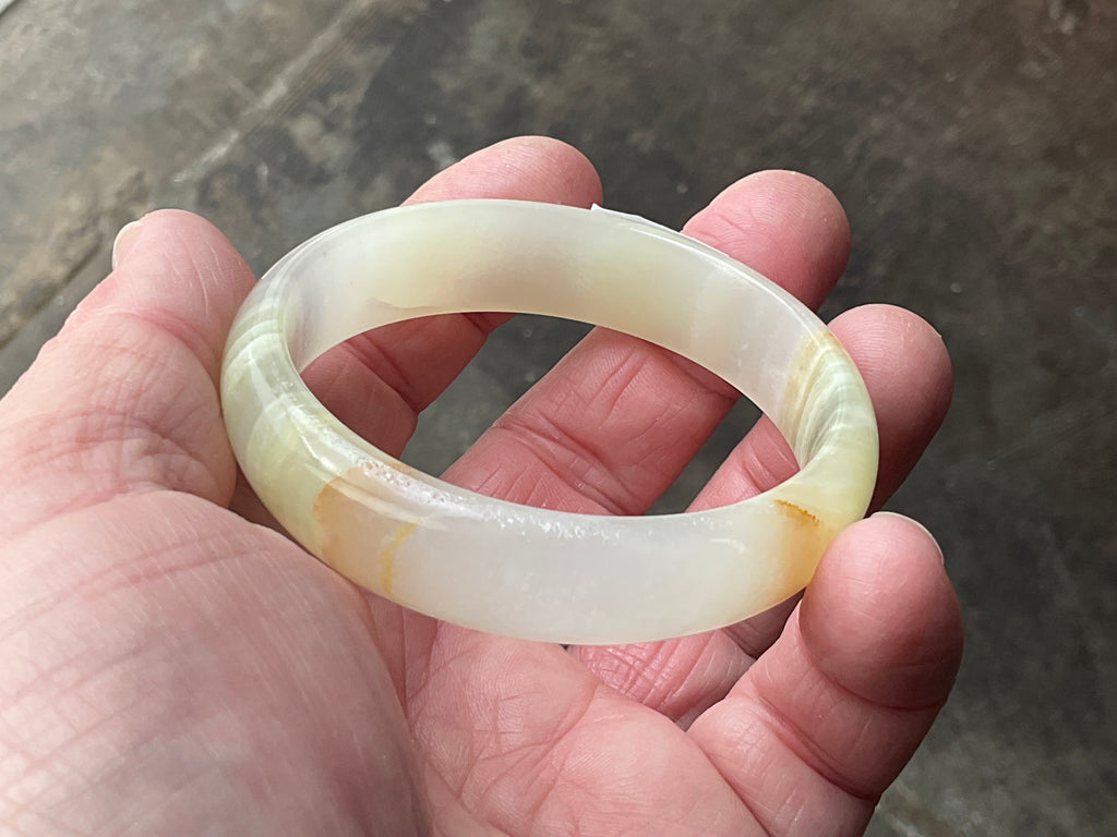 40g Small Green Banded Onyx Bangle 1A